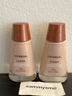 Covergirl Clean Liquid Foundation 130 Classic Beige 1 oz., x2